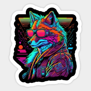 Neon Fox Sticker